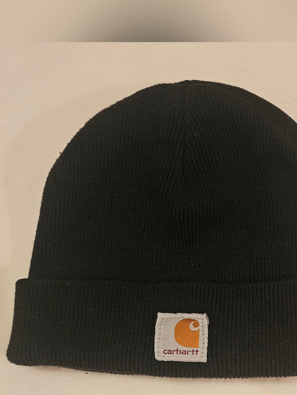 Carhartt Youth Black Beanie with Logo Patch